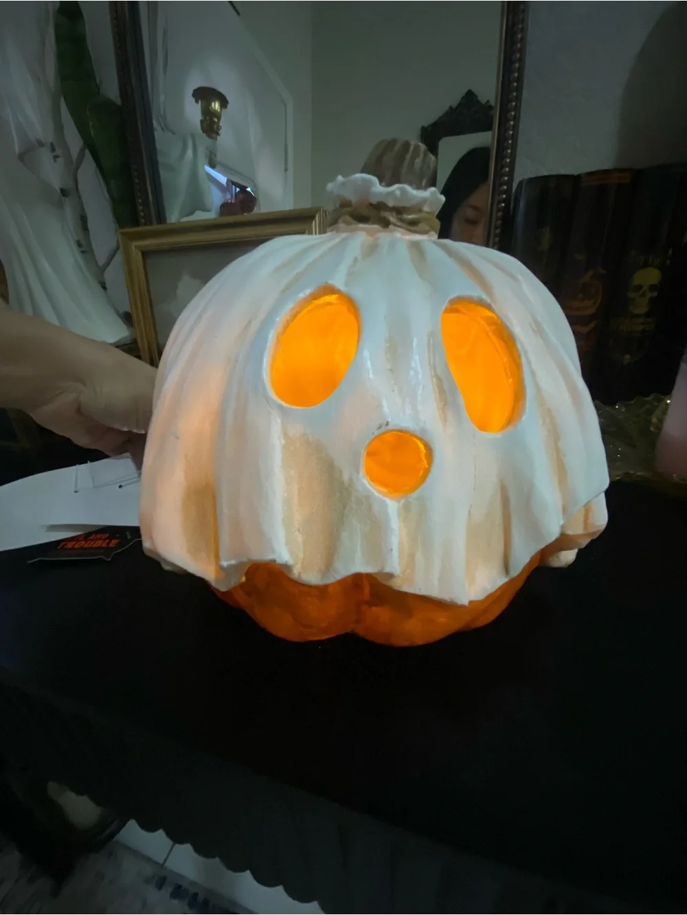 White Ghost Pumpkin Decorative Accent (Home Accents)